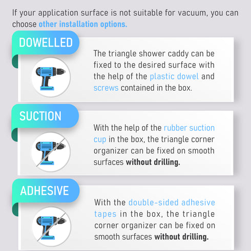 Shower Corner Caddy with Vacuum Suction Cups